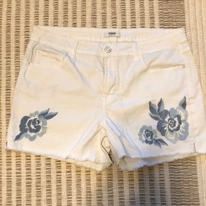 White jean shorts